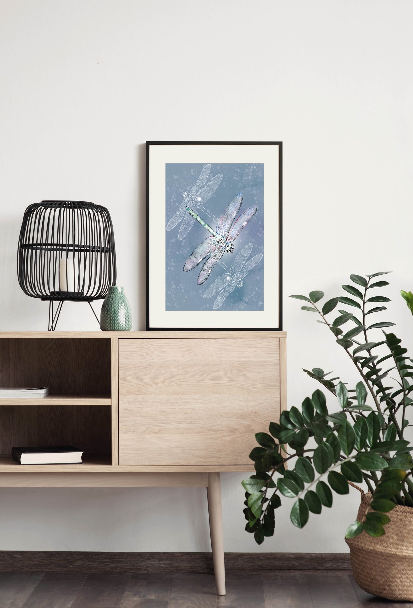 Silver Dragonflies - Illustrated Print by Thomas Little