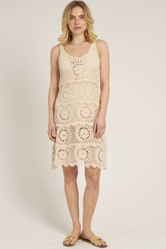 Sleeveless Crochet Midi Dress - by En Creme®