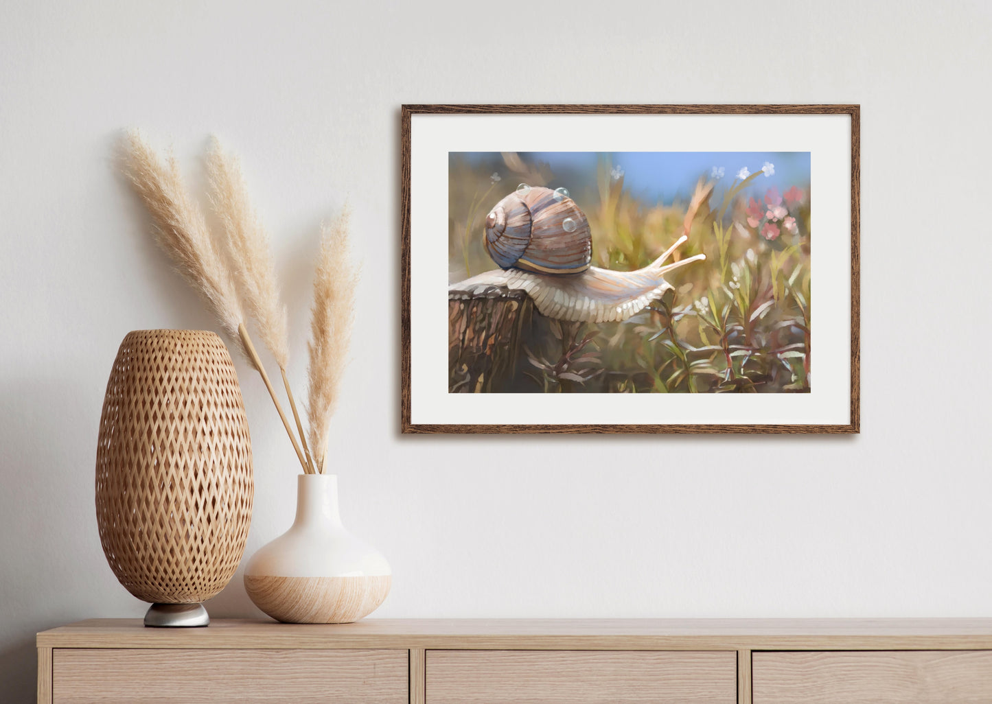 Snail's World - Illustrated Print by Thomas Little