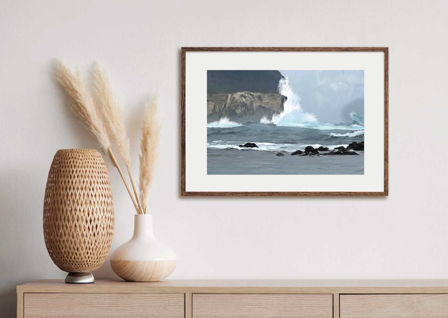 Stormy Sea - Illustrated Print by Thomas Little