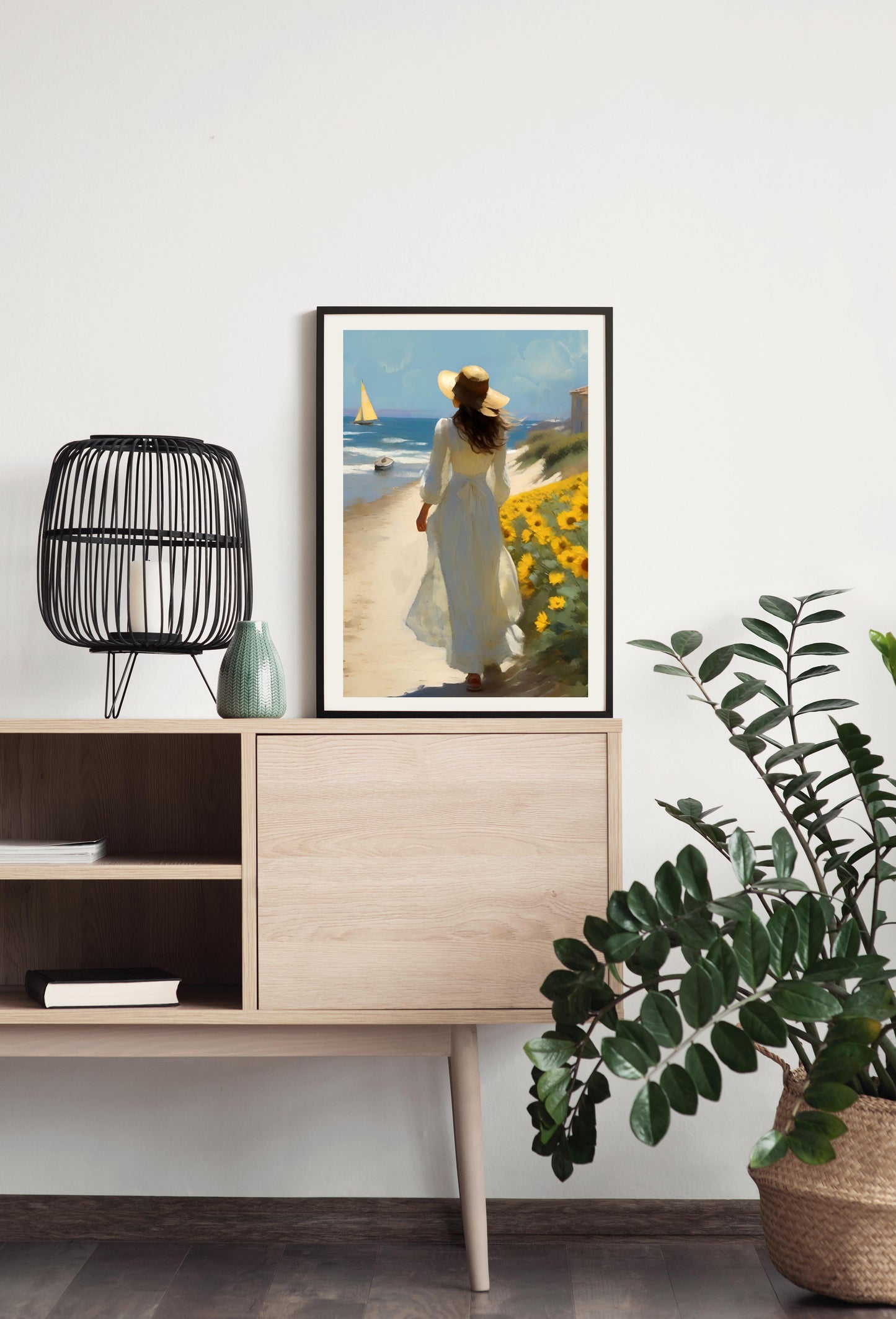 Sunflowers and Seabreeze - Illustrated Print by Thomas Little