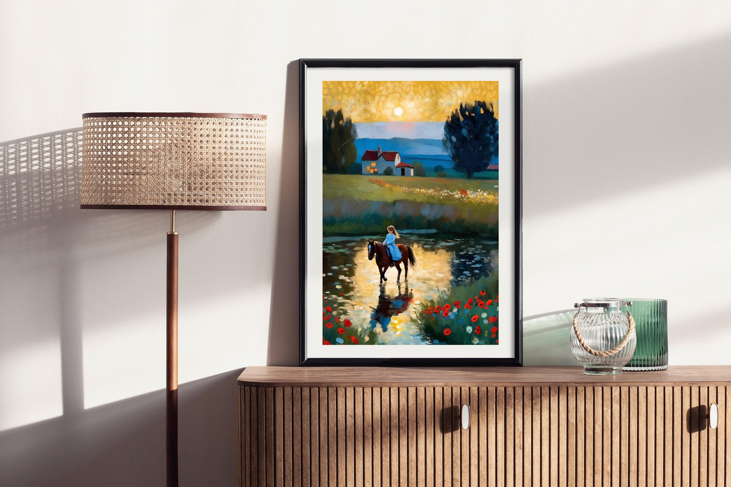 Sunset Ride - Illustrated Print by Thomas Little