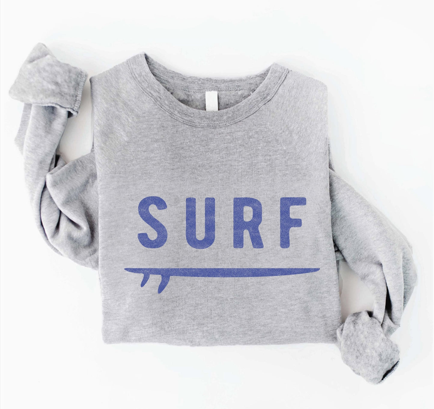 Surf Graphic Sweatshirt (Athletic Heather color) - by OAT COLLECTIVE