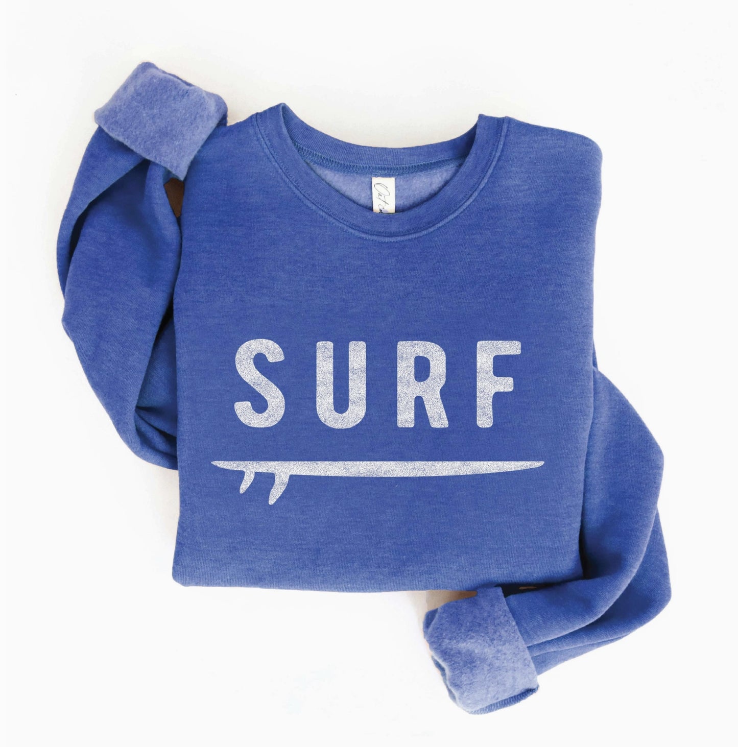 Surf Graphic Sweatshirt (Heather Royal color) - by OAT COLLECTIVE®