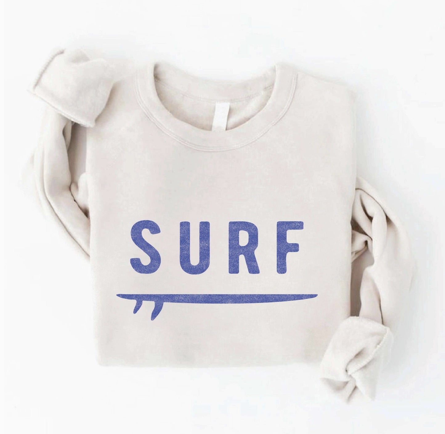 Surf Graphic Sweatshirt (Heather Dust color) - by OAT COLLECTIVE
