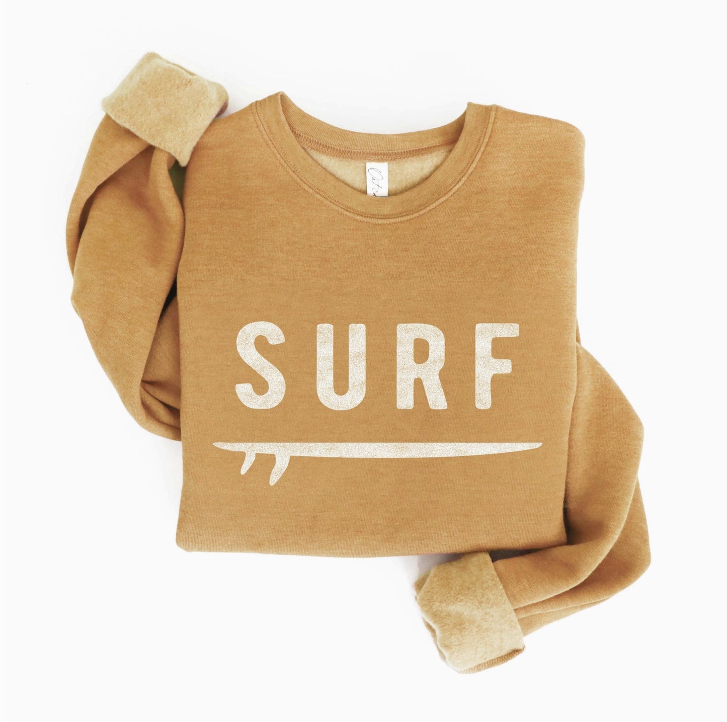 Surf Graphic Sweatshirt (Heather Mustard color) - by OAT COLLECTIVE®
