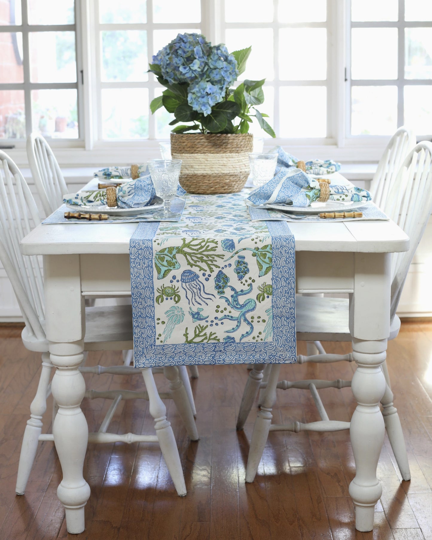 Table Runner 14"x92", Sea Life - by Pacific & Rose Textiles