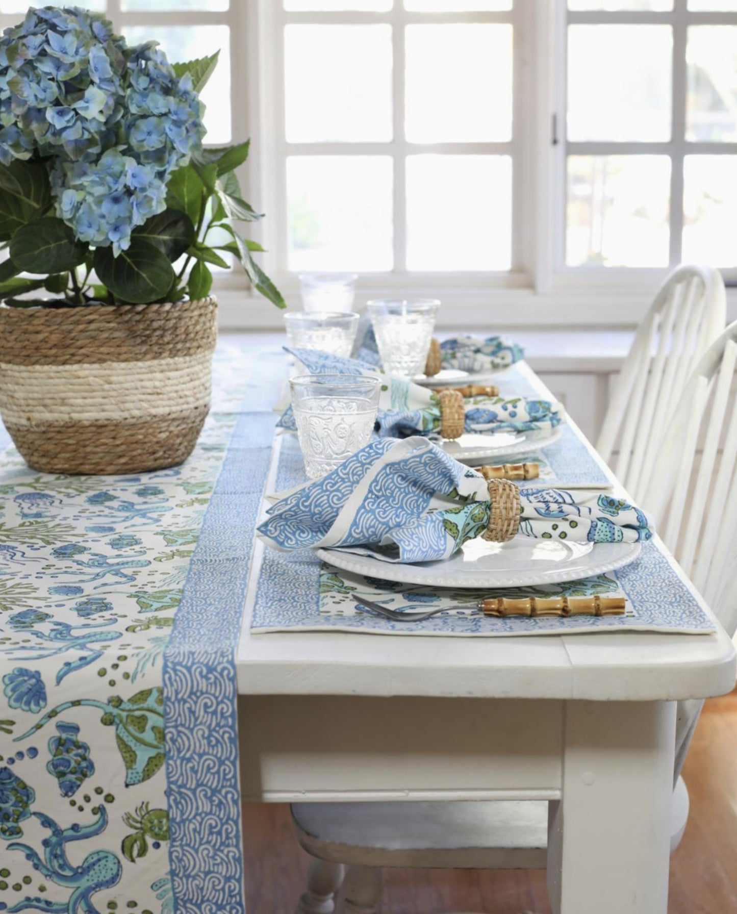 Table Runner 14"x92", Sea Life - by Pacific & Rose Textiles