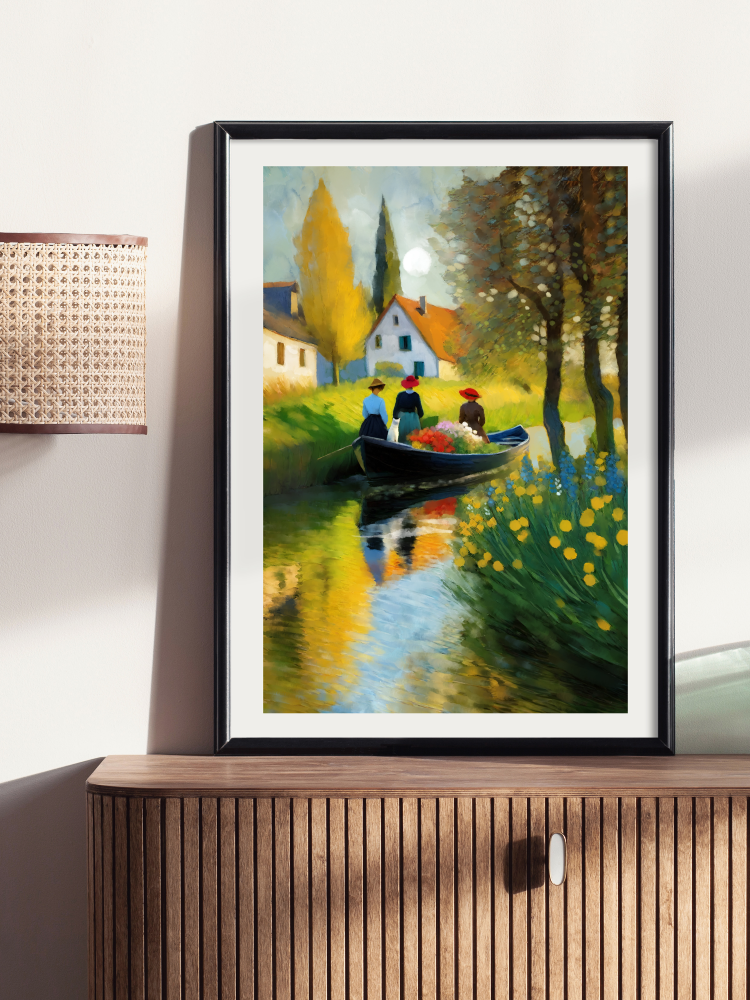 The Flower Merchants - Illustrated Print by Thomas Little