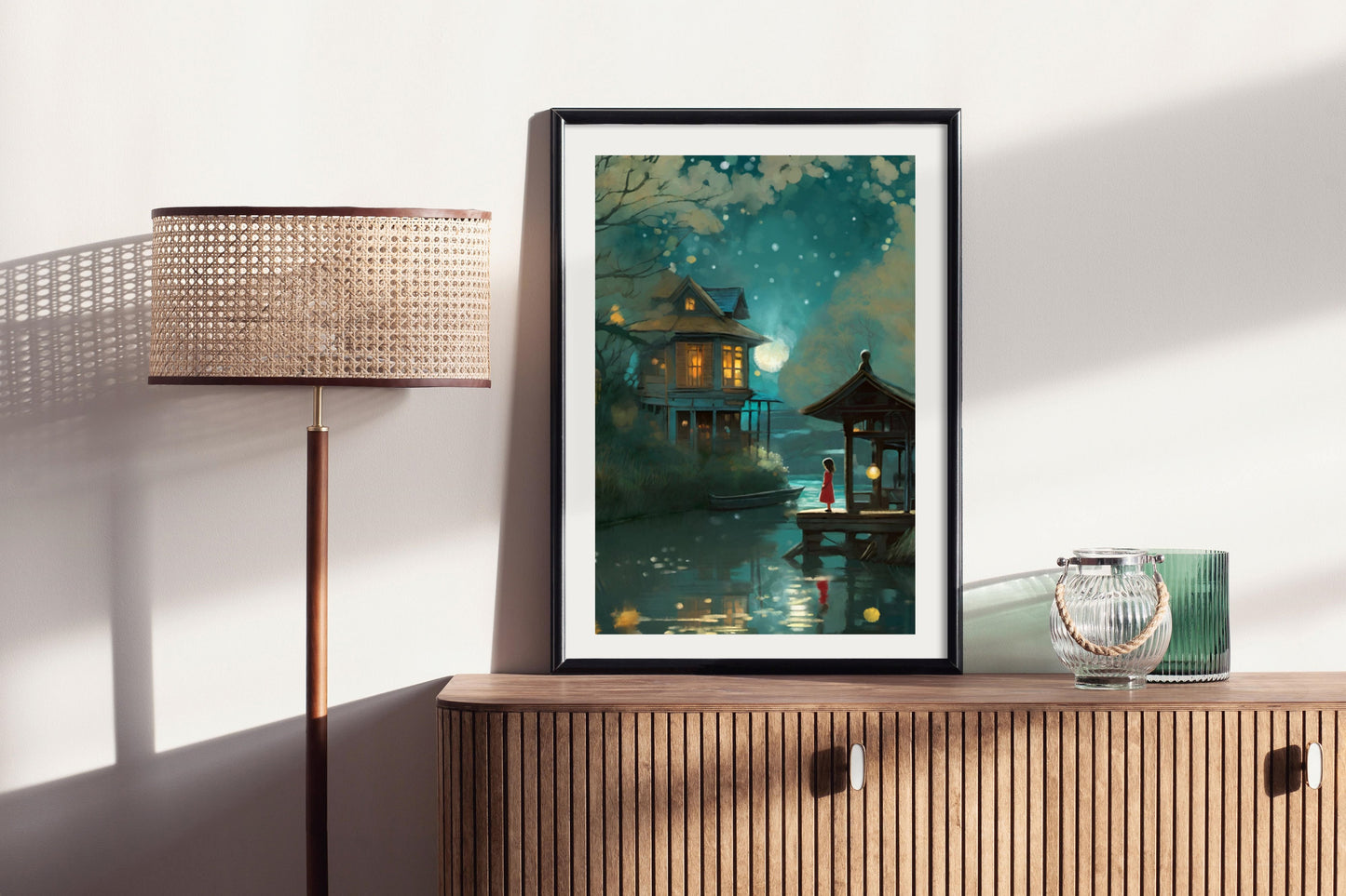 Thoughts In The Moonlight - Illustrated Print by Thomas Little