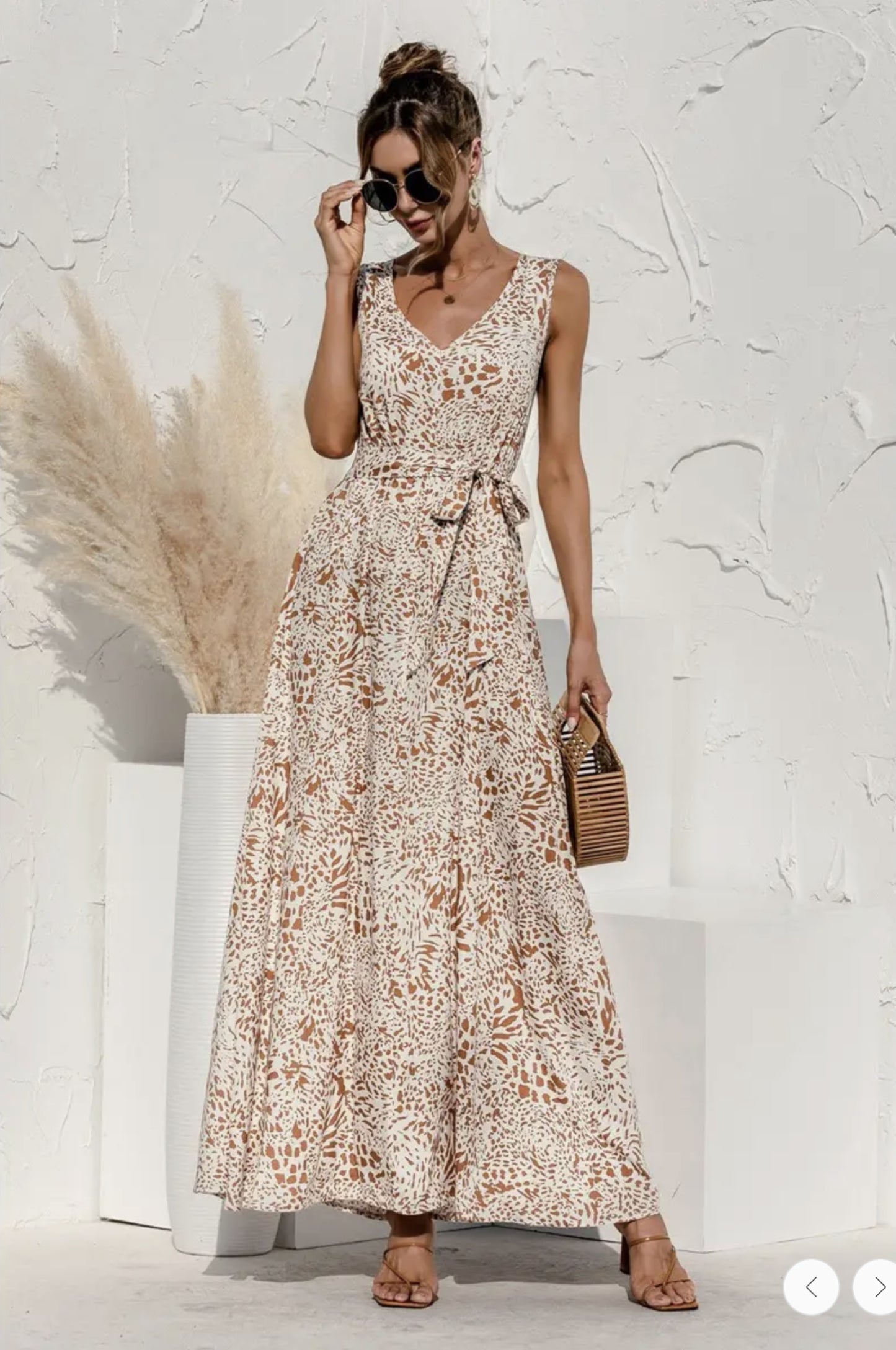 Tie Detail Maxi Dress - by Miss Sparkling®
