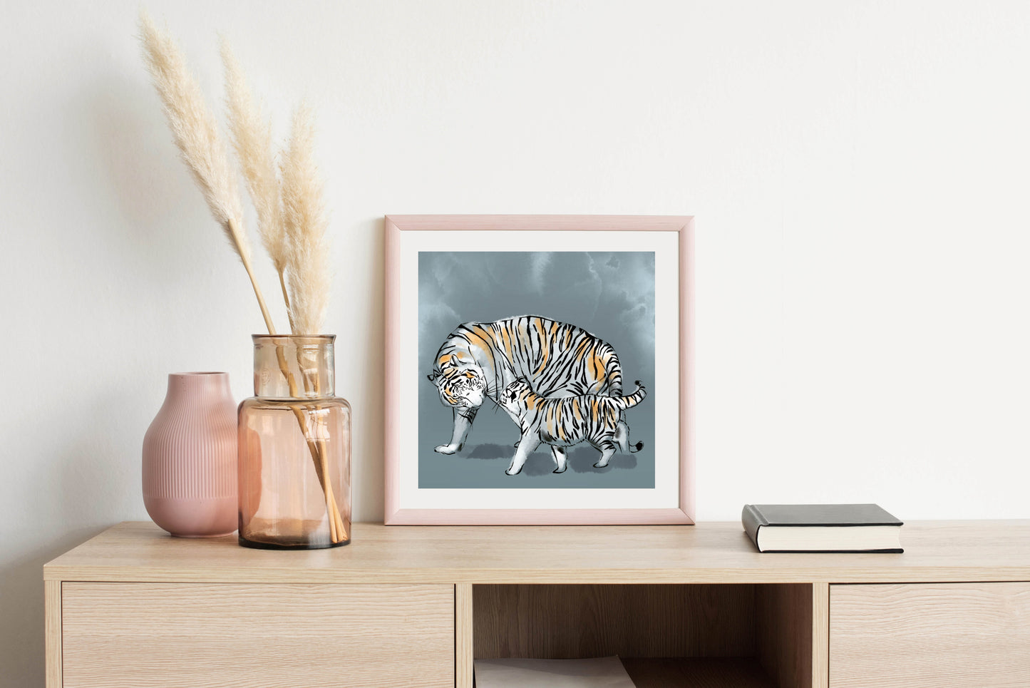 Tiger Nurture - Illustrated Print by Thomas Little