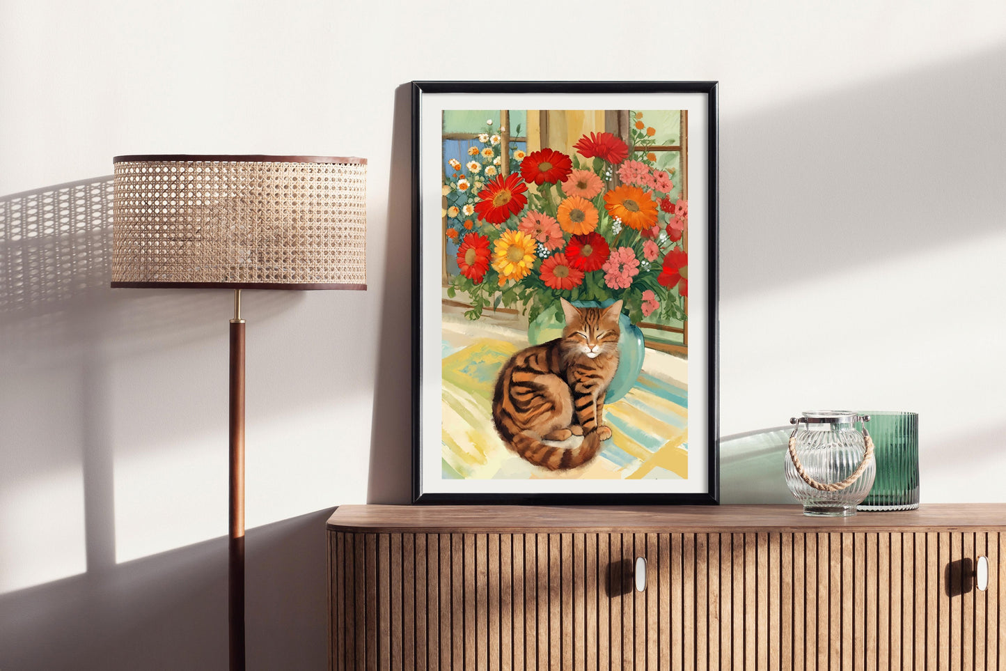 Tiger and Vase - Illustrated Print by Thomas Little