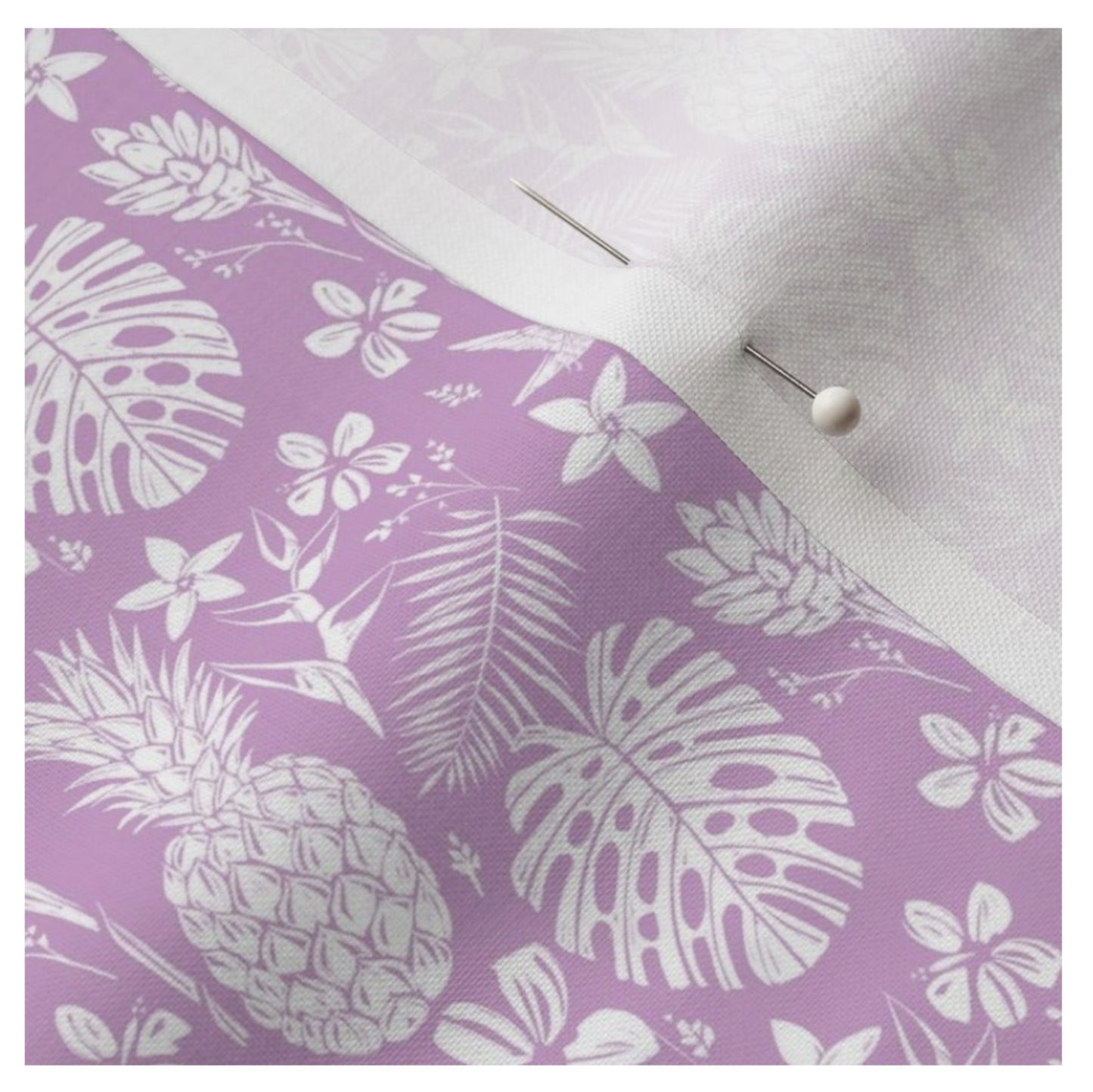 Tropical Pineapple (Pink color) - Little Ocean Blue Studio - Fabric By The Yard - 100% Cotton