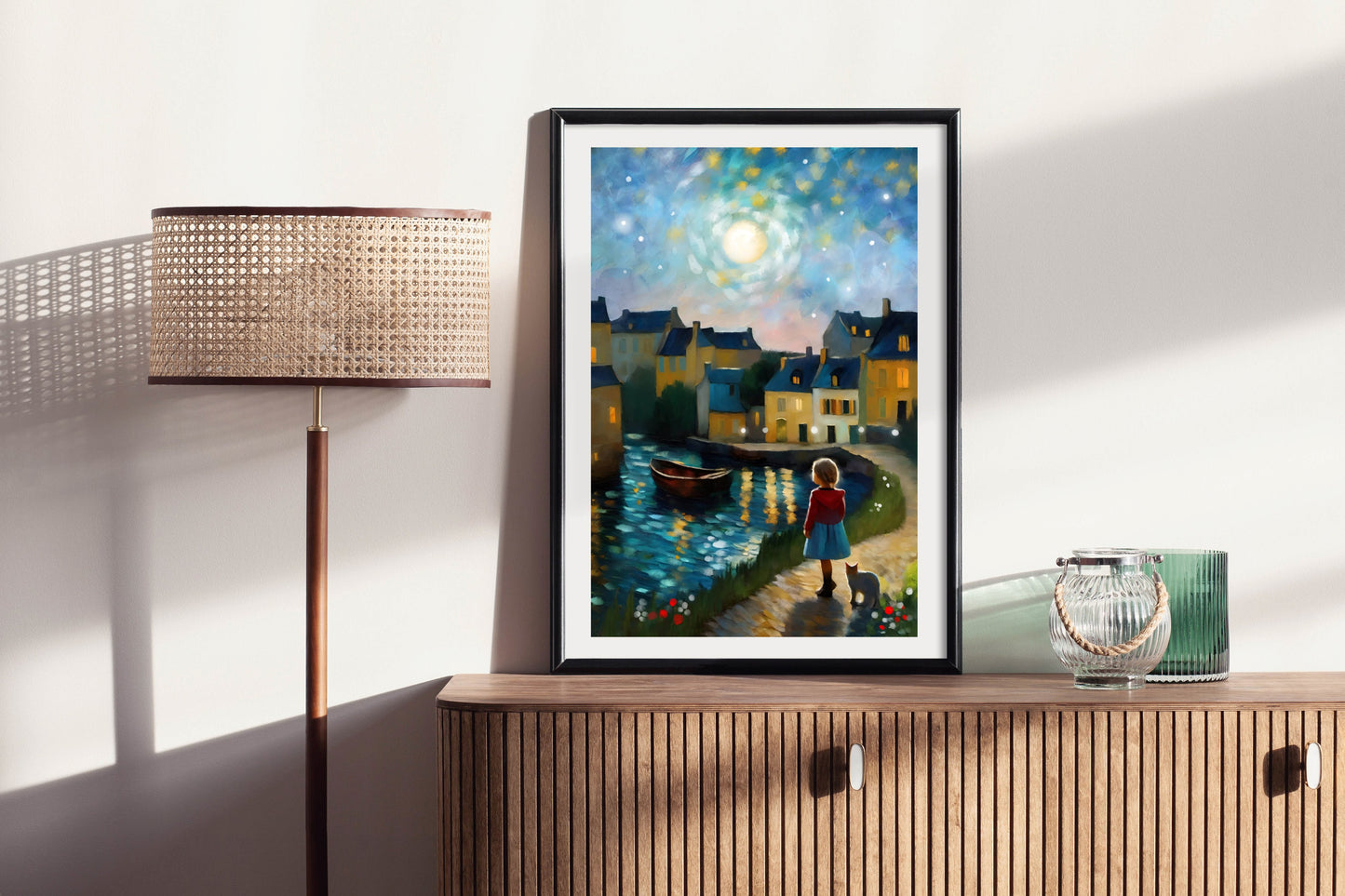 Village of Light - Illustrated Print by Thomas Little
