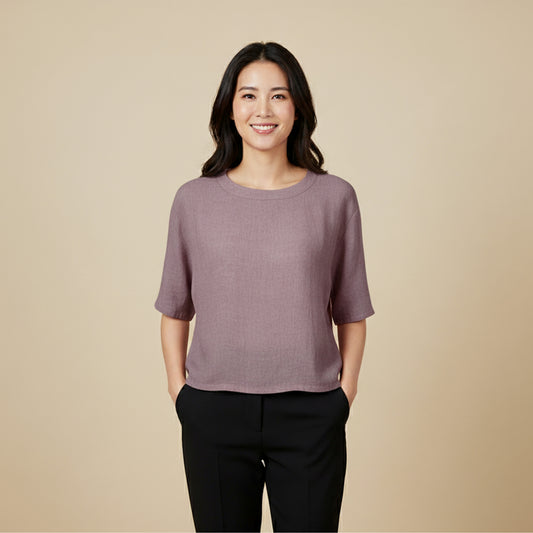 Vintage Blouse - Purple - The Ruffle Back Blouse