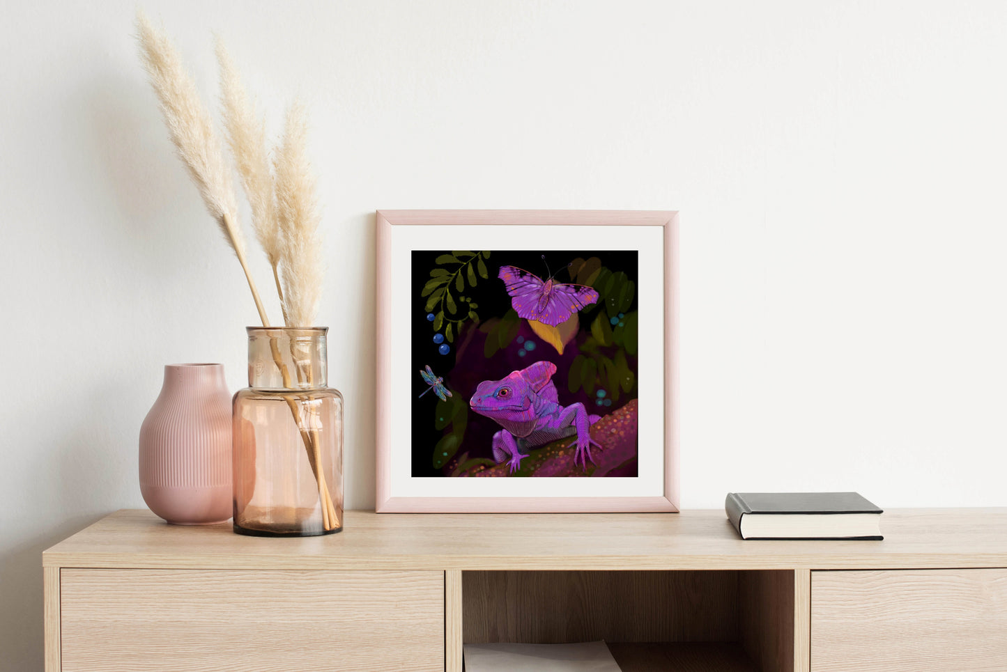 Violet Lizard - Illustrated Print by Thomas Little