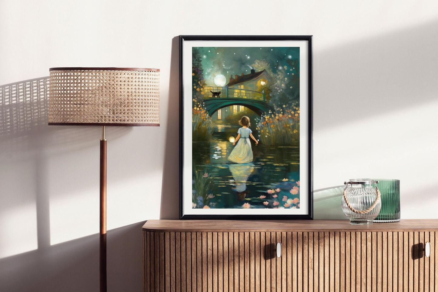 Walking in the Water - Illustrated Print by Thomas Little