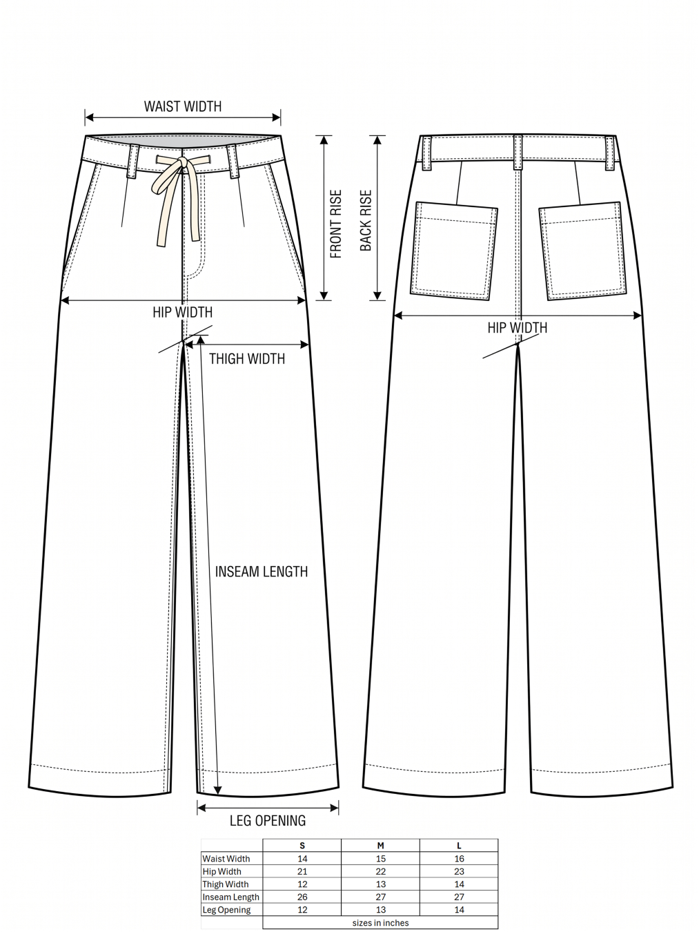 Washed Denim with Tie Front Pants - by Miou Muse®
