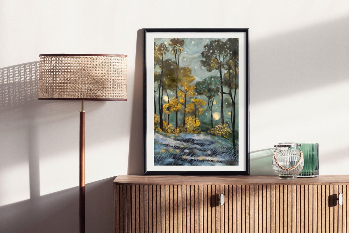 Wind In The Forest - Illustrated Print by Thomas Little