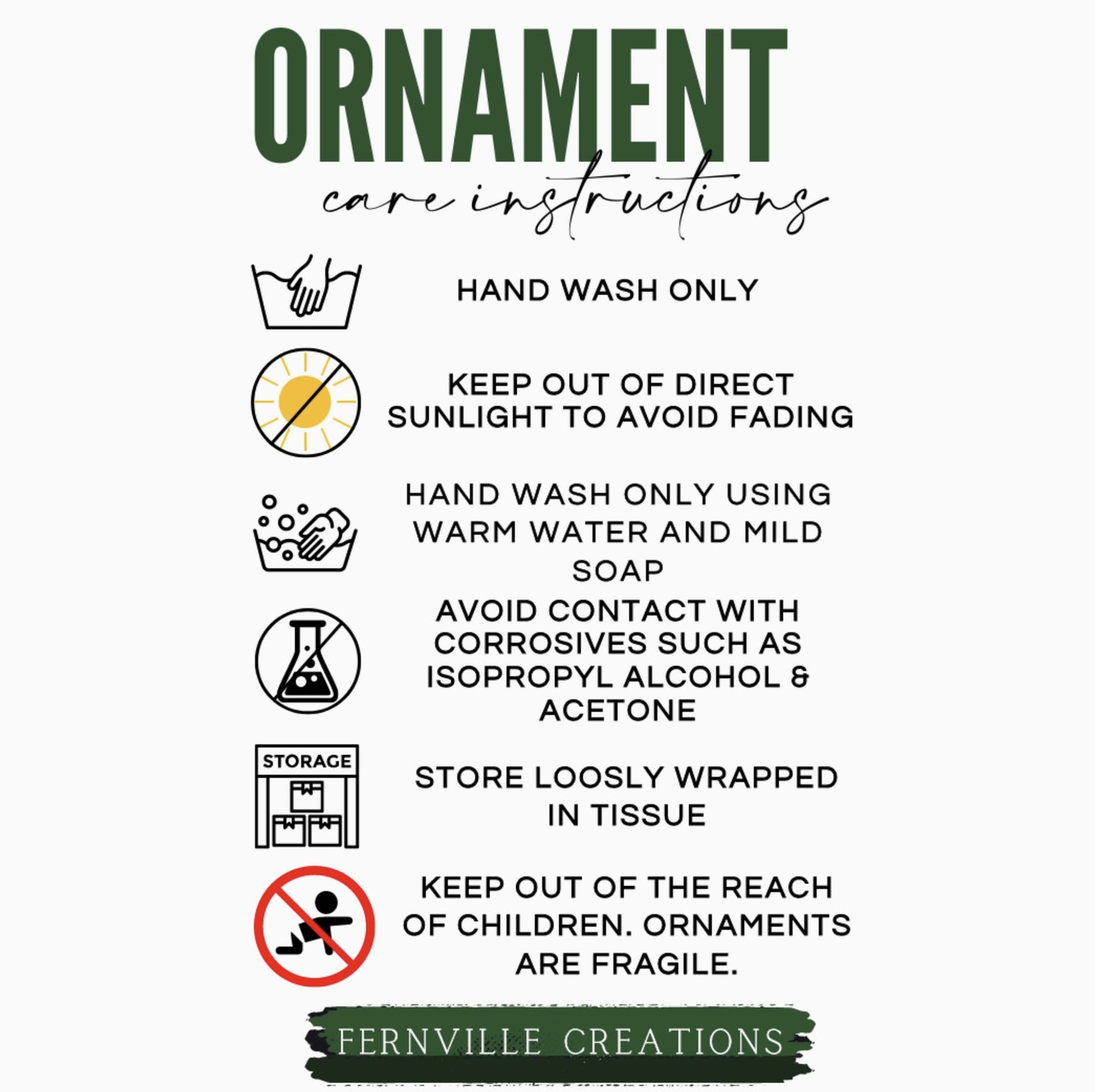 Winter Scene Ceramic Ornament - by Fernville Creations