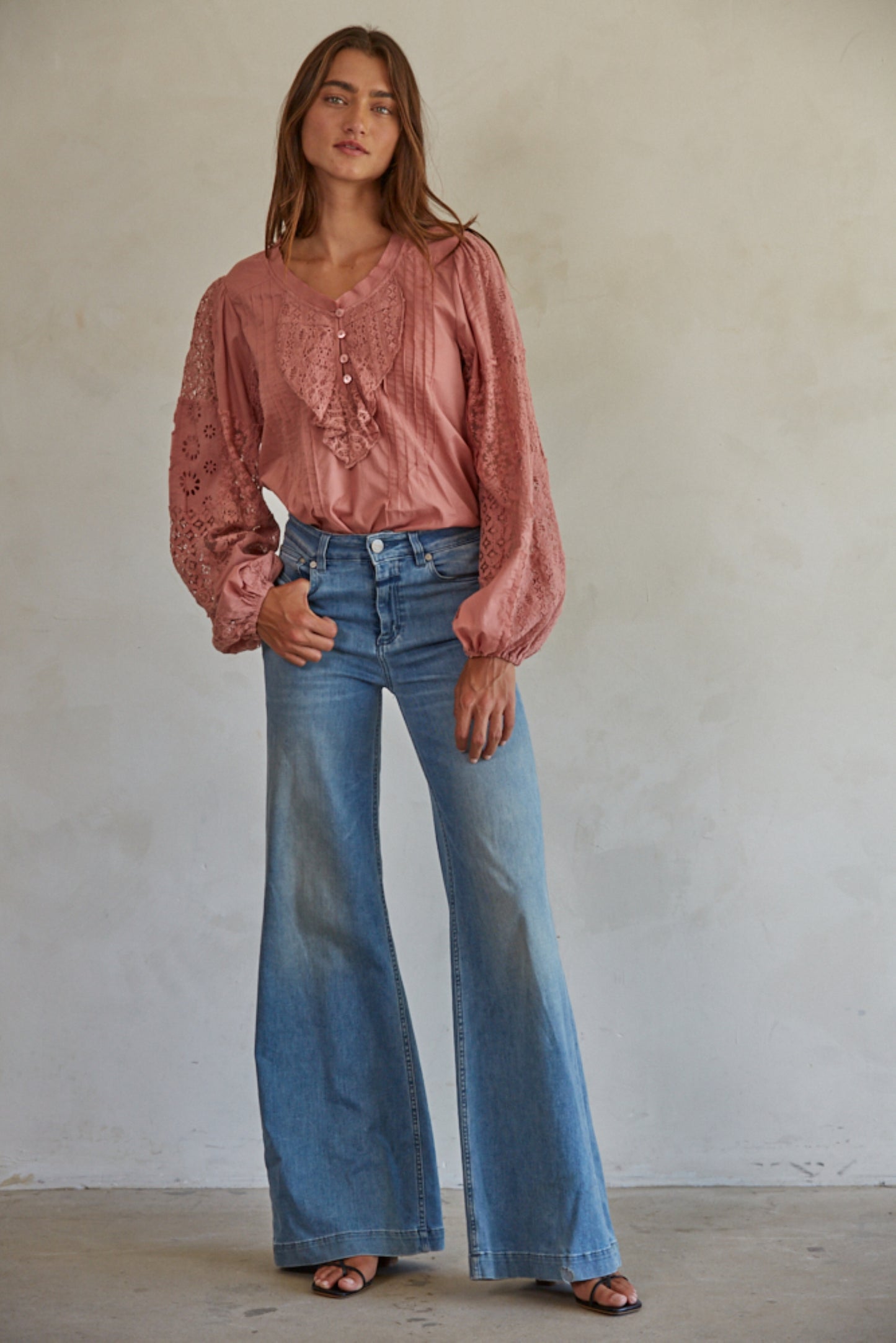 Woven Cotton Long Sleeve Blouse - by By Together®