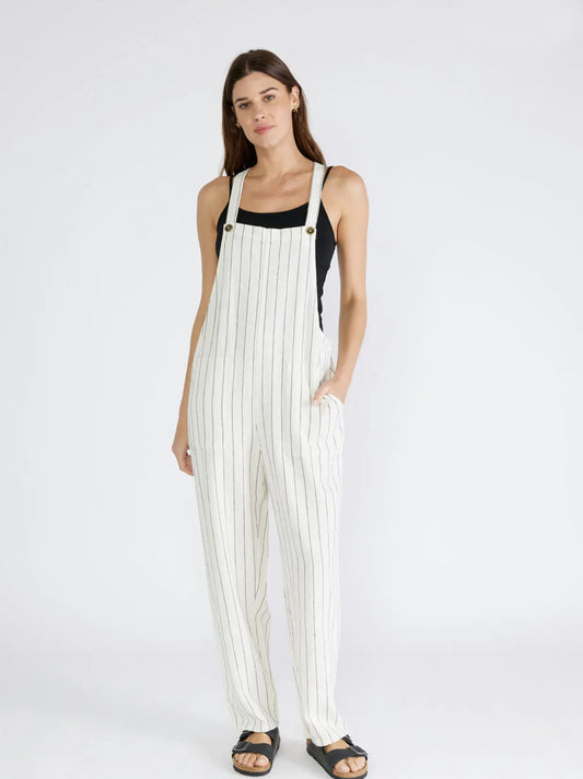 Yarn Dye Striped Button Strap Overall - by Lovestitch®