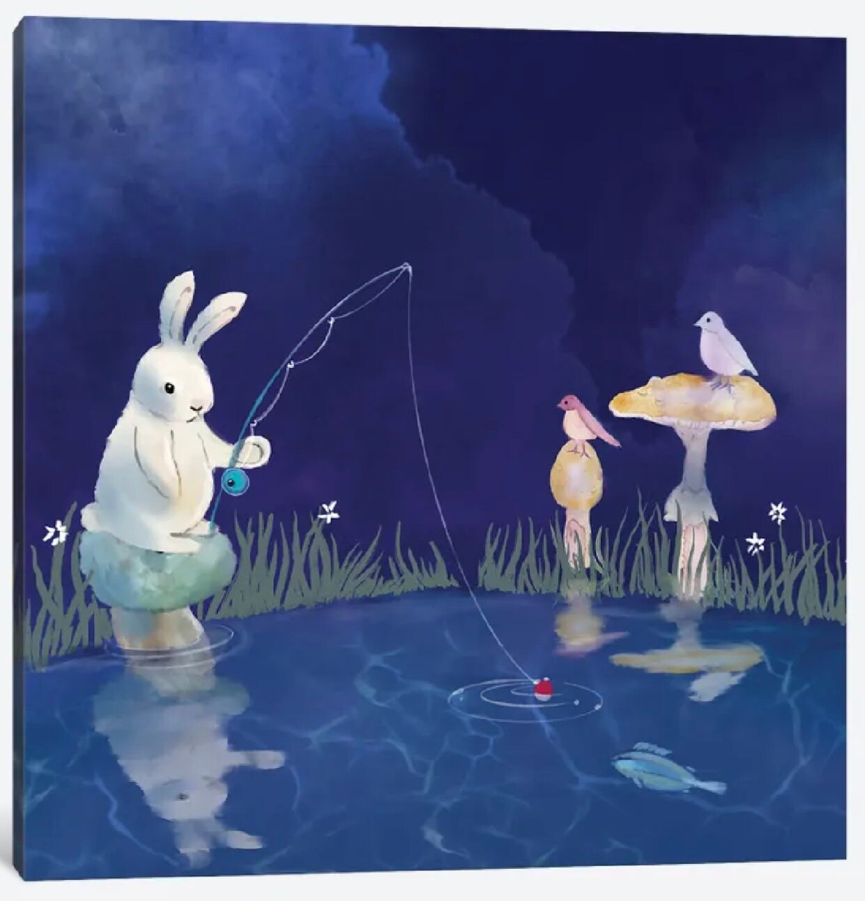 Fishing With Friends by Thomas Little - 16 X 16 inches - Framed Art Print