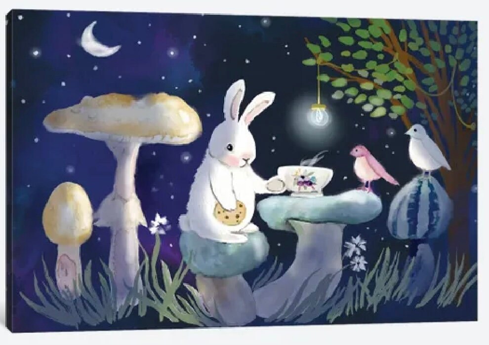 Evening Tea With Friends by Thomas Little - 24 X 16 inches, Framed Art Print
