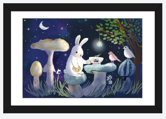 Evening Tea With Friends by Thomas Little - 24 X 16 inches, Framed Art Print