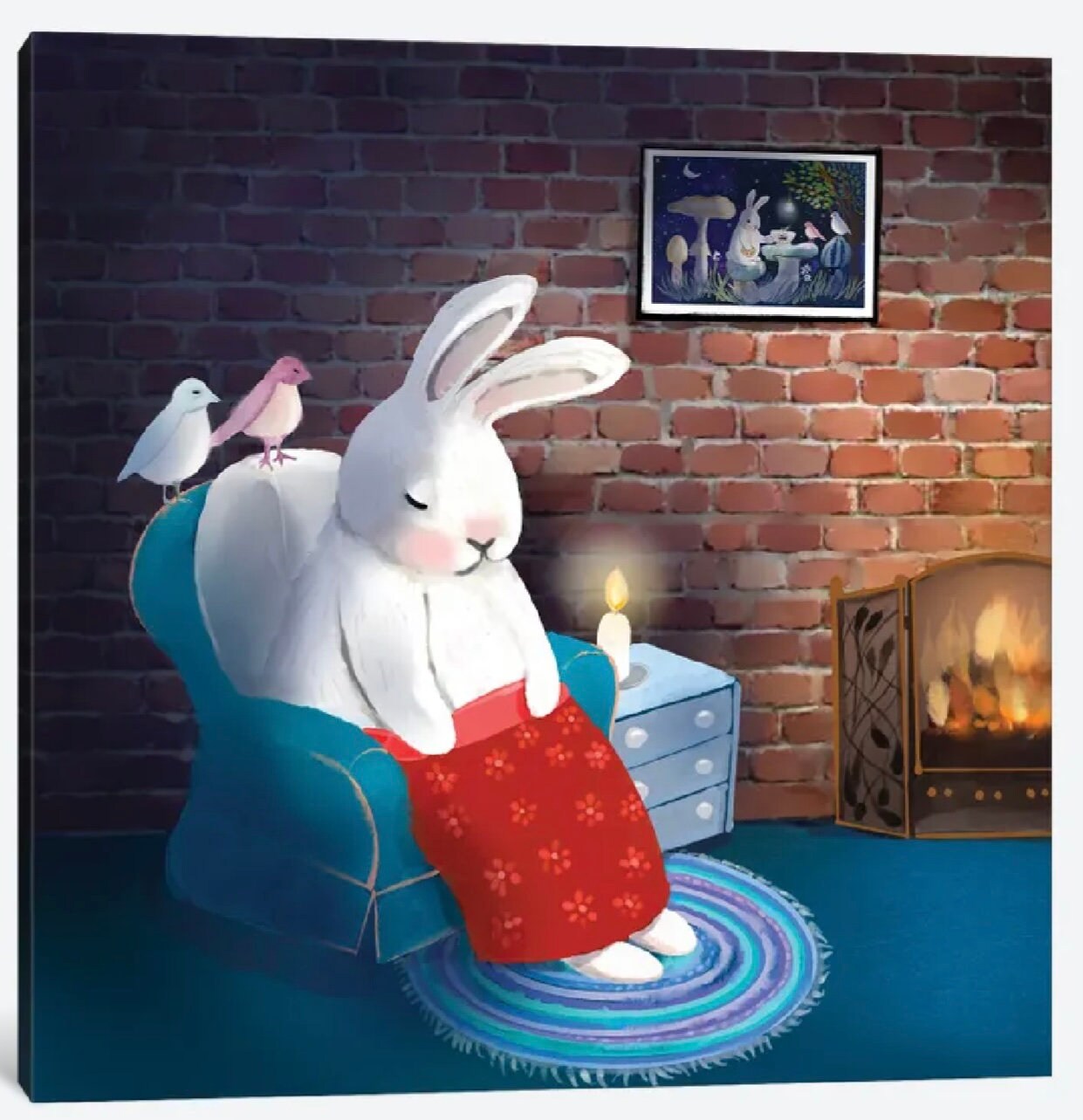 Nodding Off With Friends by Thomas Little - 16 x 16 inches - Framed Art Print