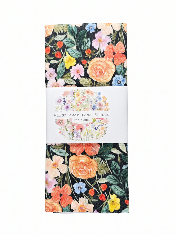 Artistico Garden Teal - Tea Towel - by Wildflower Lane Studio®