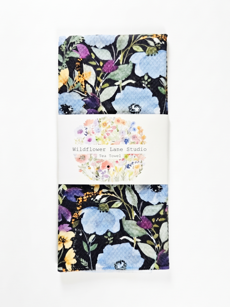 Better in Blue Tea Towel - by Wildflower Lane Studio®