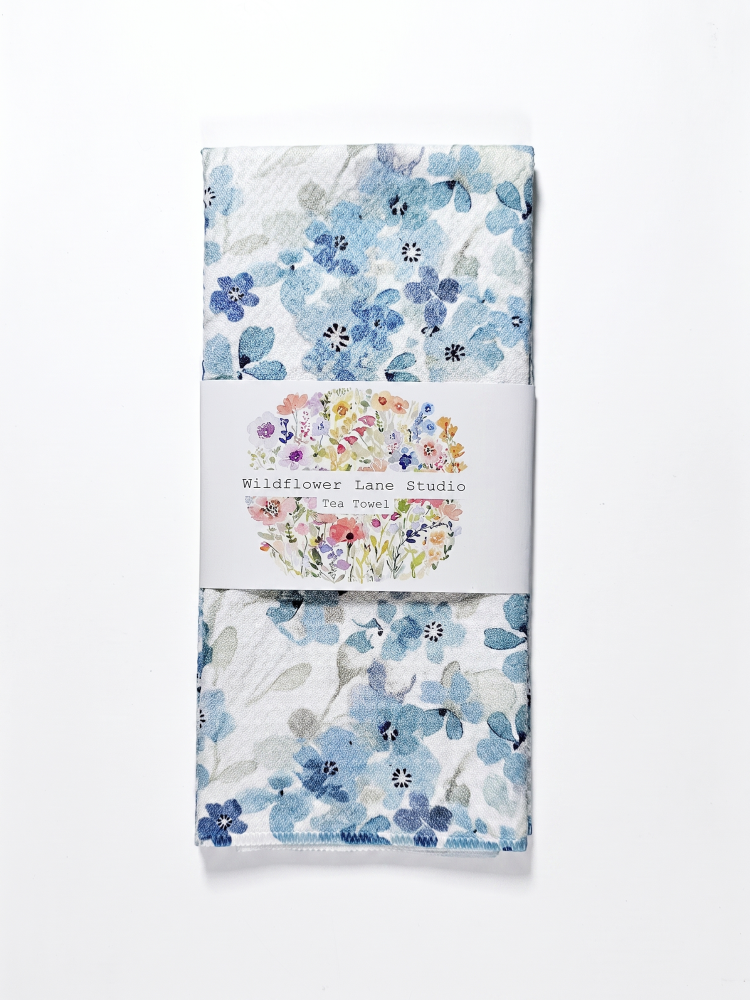 Blue Hydrangea Tea Towel - by Wildflower Lane Studio®