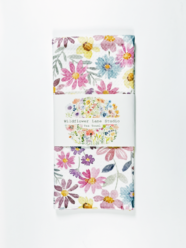 Mississippi Spring White Tea Towel - by Wildflower Lane Studio®