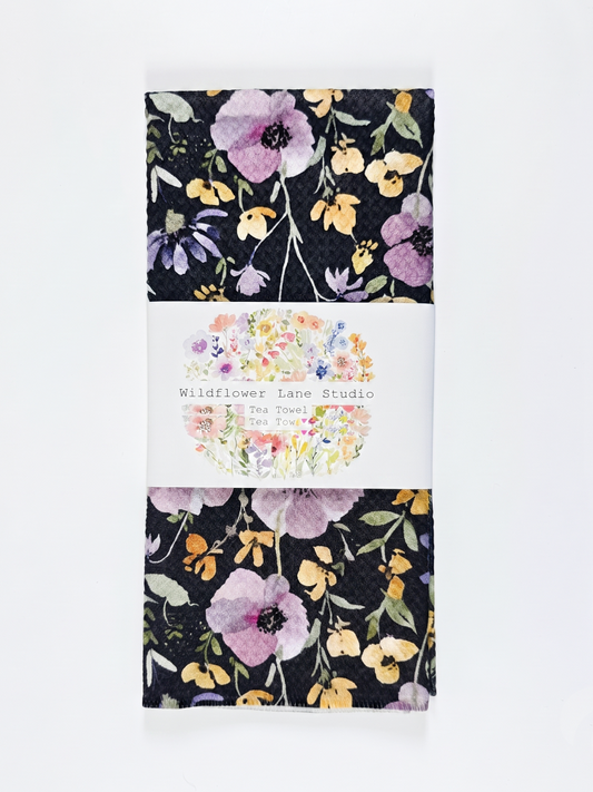 Tanglewood Navy Tea Towel - by Wildflower Lane Studio®