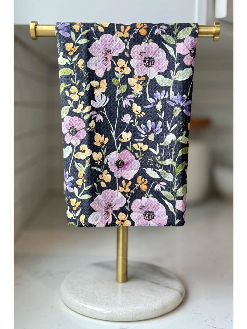Tanglewood Navy Tea Towel - by Wildflower Lane Studio®