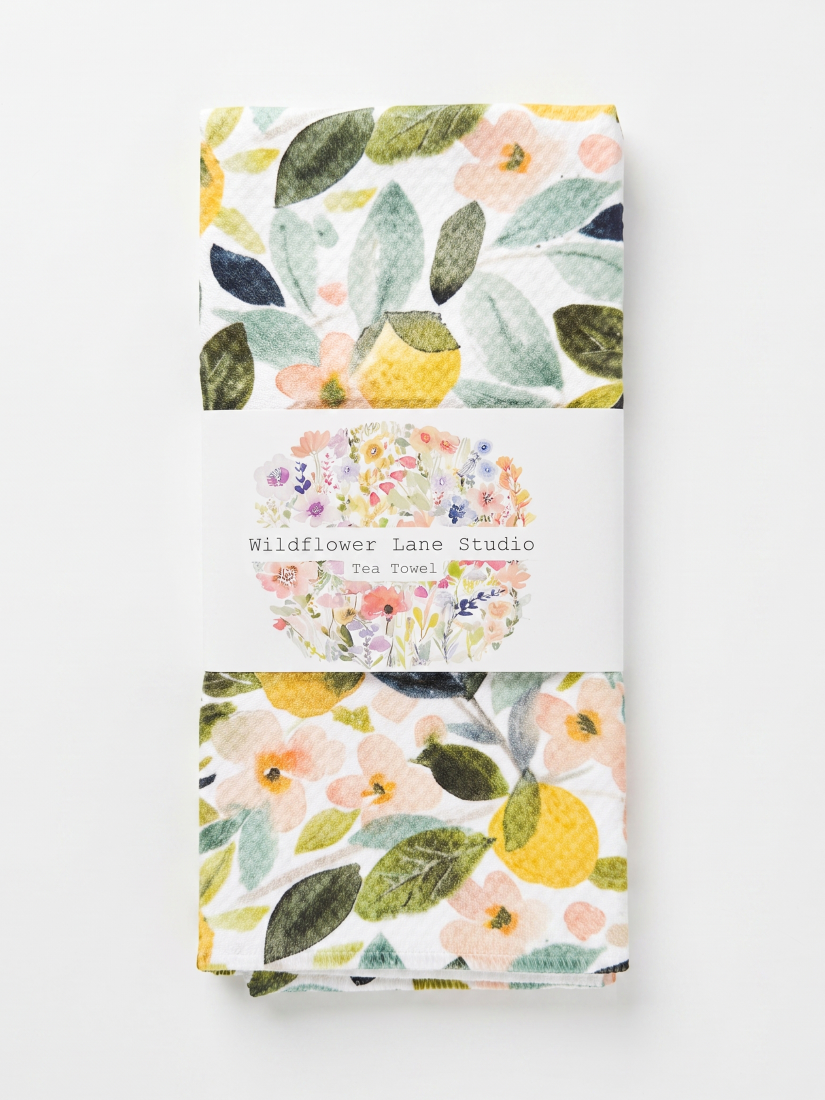 Lemon Nectar Tea Towel - by Wildflower Lane Studio®