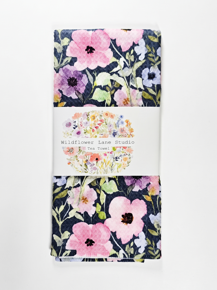 Koloa Navy Tea Towel - by Wildflower Lane Studio®