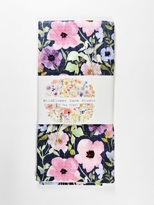 Koloa Navy Tea Towel - by Wildflower Lane Studio®
