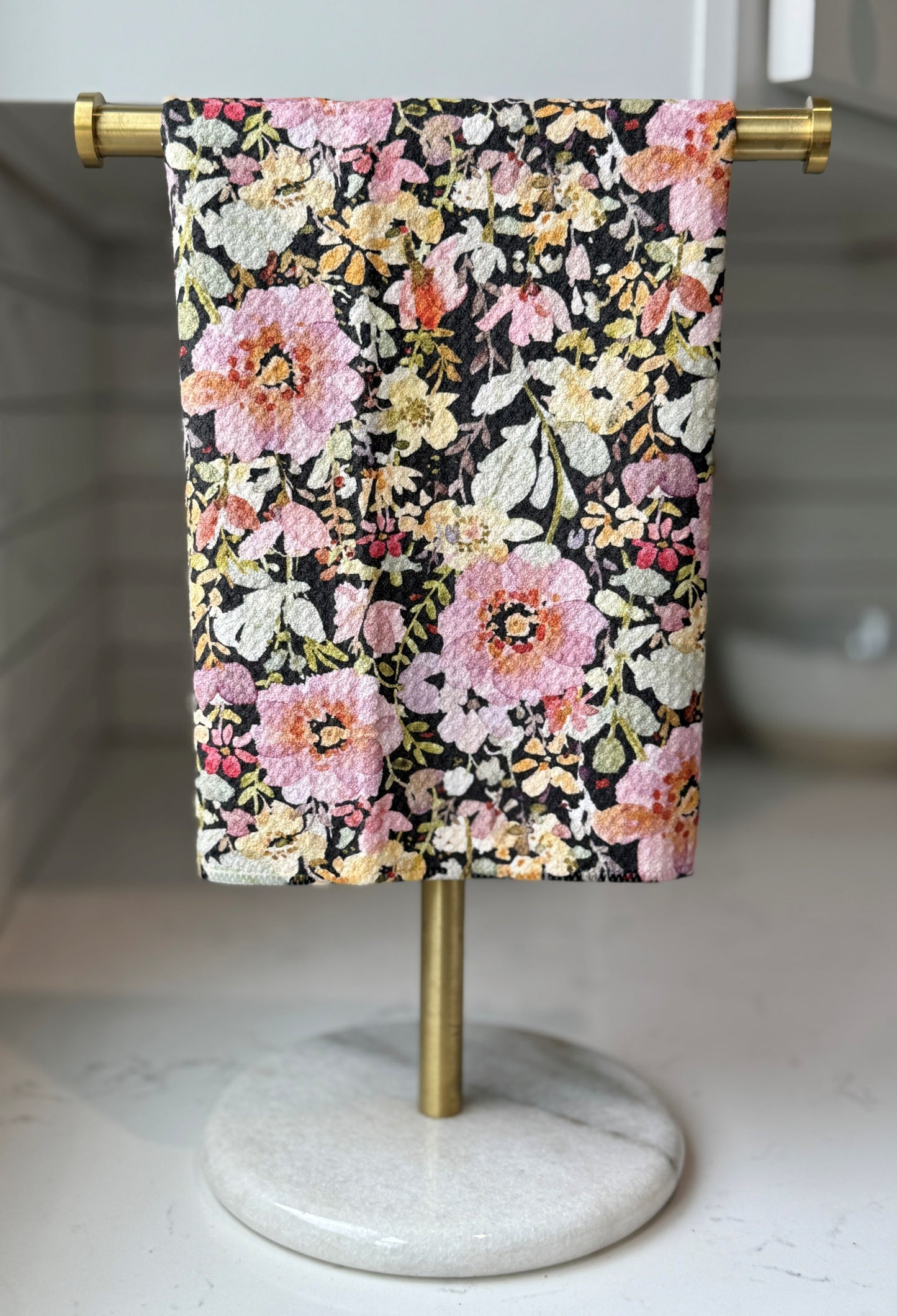 Mauve Navy Tea Towel - by Wildflower Lane Studio®