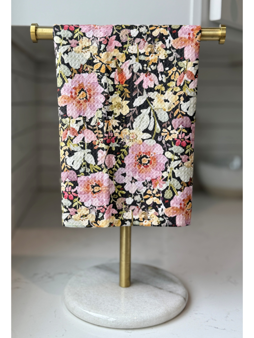 Mauve Navy Tea Towel - by Wildflower Lane Studio®