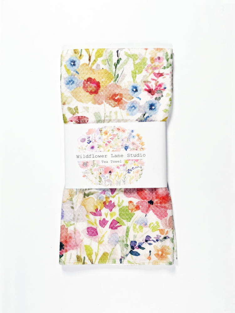 Farmhouse Wildflowers Tea Towel - by Wildflower Lane Studio®