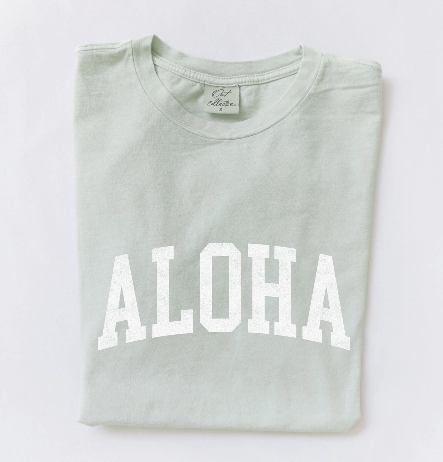 Aloha Mineral Graphic Top T-Shirt (Sage color) - by OAT COLLECTIVE