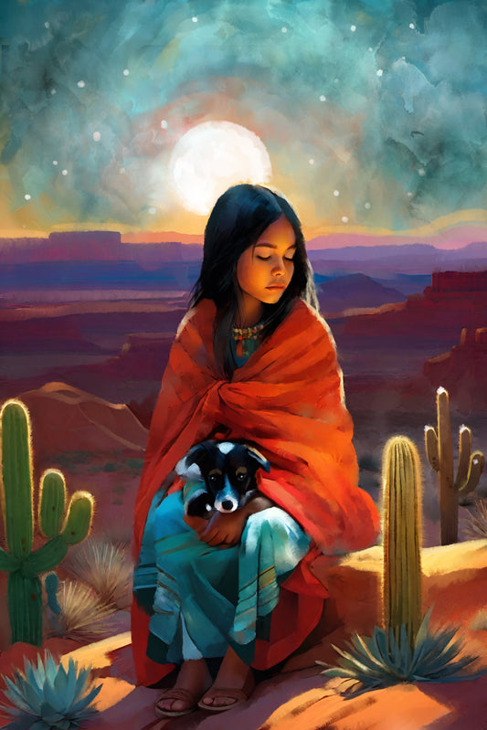 Arizona Night - Illustrated Print by Thomas Little