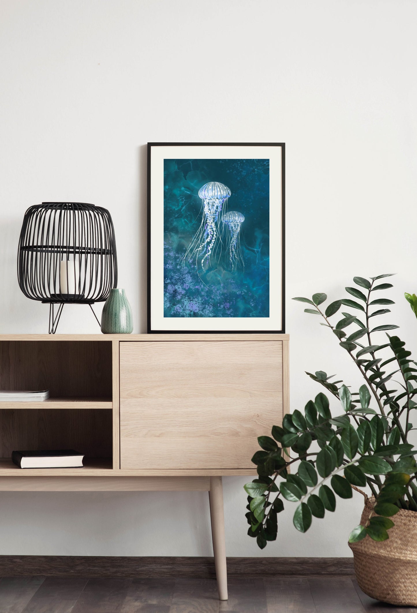 Ascending Jellies - Illustrated Print by Thomas Little