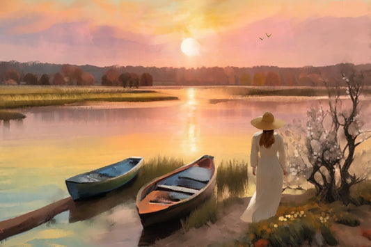 August Sunset - Illustrated Print by Thomas Little