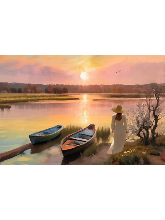 August Sunset - Illustrated Print by Thomas Little