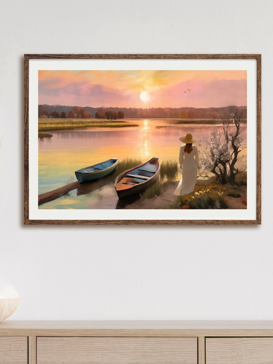 August Sunset - Illustrated Print by Thomas Little