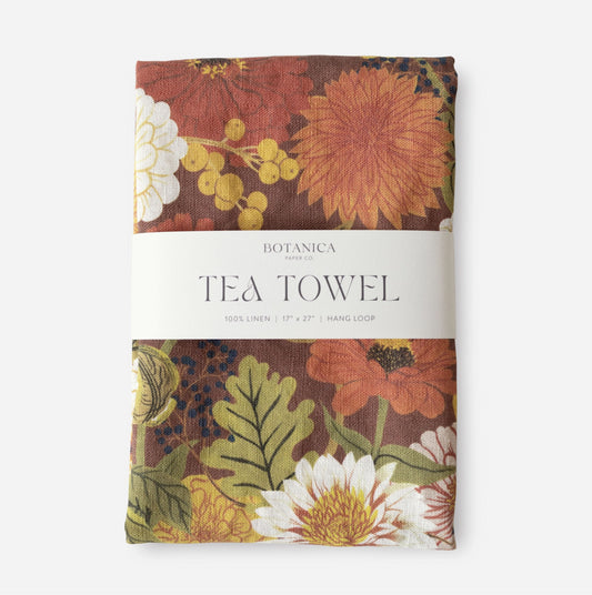 Autumn - 100% Linen Tea Towel - by Botanica Paper Co.